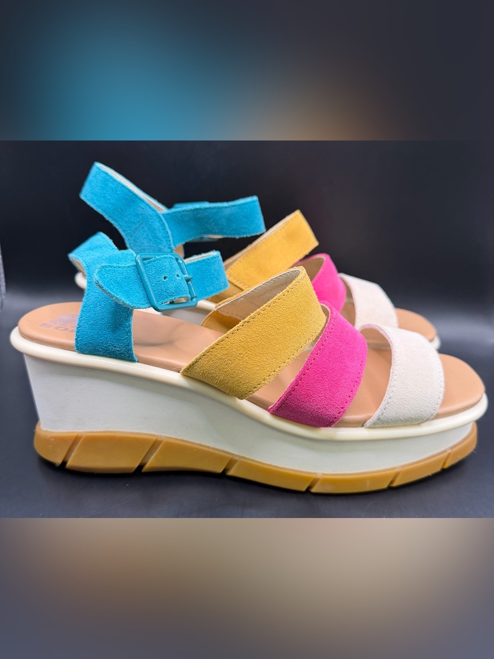 Sorel Women's Multi-Color Suede Joanie III- Platform Sandals - Size:11
